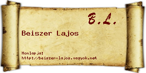 Beiszer Lajos névjegykártya